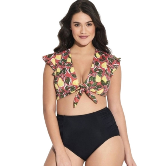 Floral Ruffle Bikini Top - Picture 1 of 10